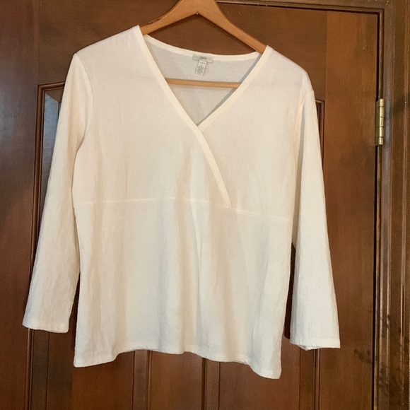 J. Jill Tops J Jill Crossover Cream Color Tee Size L Poshmark